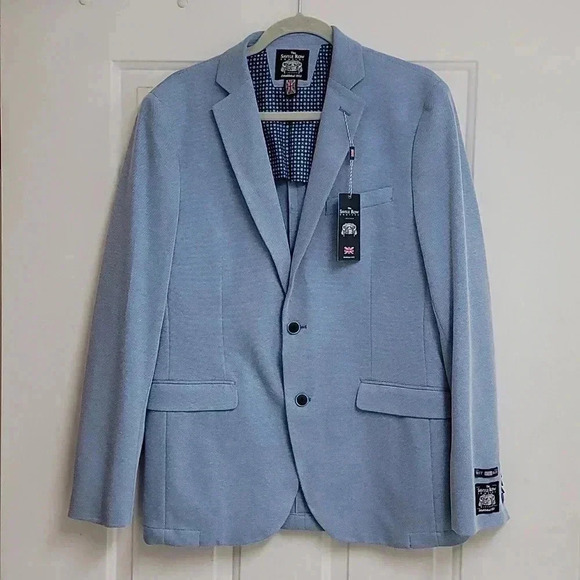 NWT The Savile Row Company men HOLKHAM Jacket BLUE blazer - Picture 2 of 13
